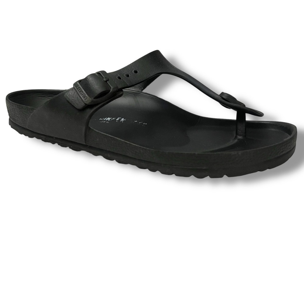 Birkenstock Gizeh EVA Sandals Shoes Mens Size 41 Black Adjustable Buckle Comfort